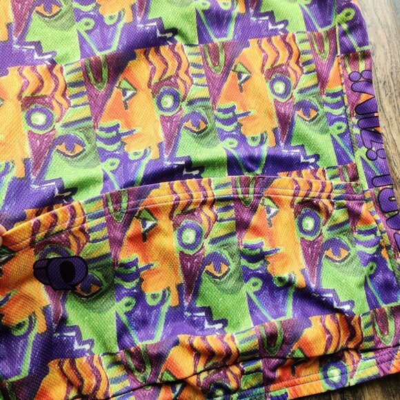 Vintage Pearl Izumi Made in USA Face Printed Cycling Top Sleeveless Zip-Up - Picture 8 of 11